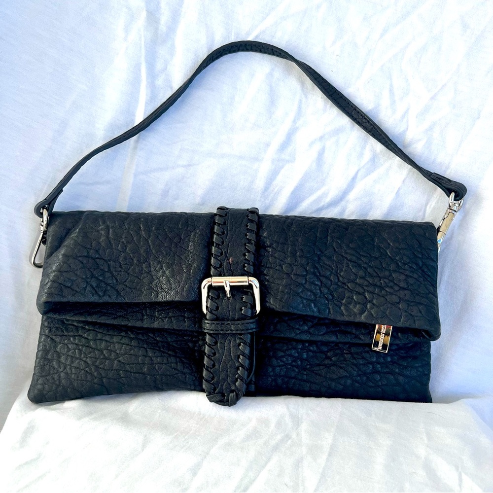 Charles Jourdan fold-over convertible clutch/shoulder bag.